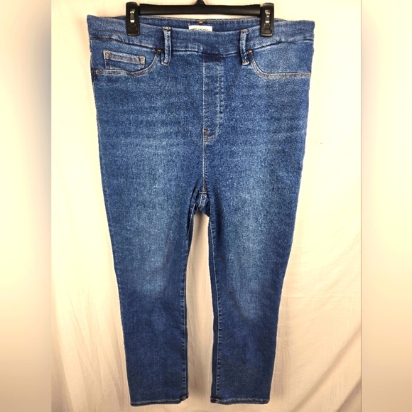 Good American Pull On Medium Washed Blue Jeans Sz GA5 (2X) - Picture 1 of 9